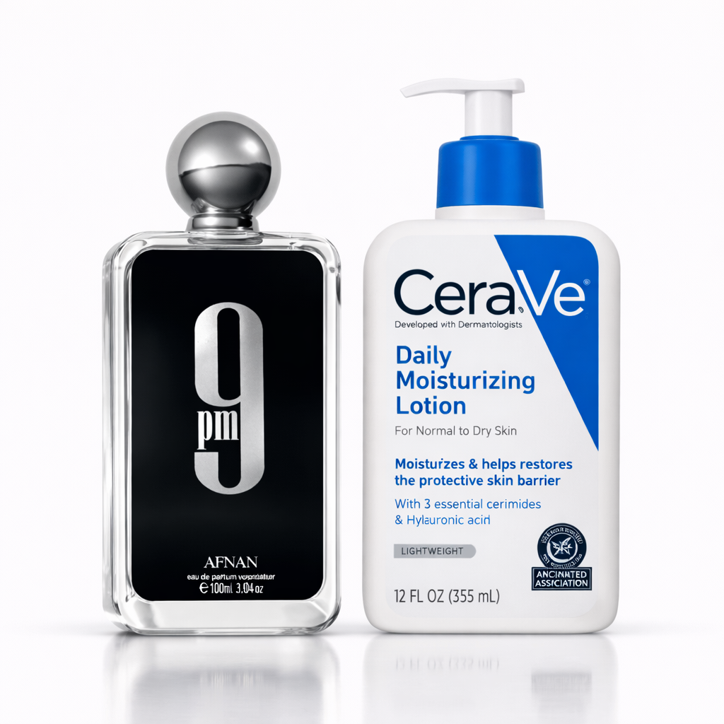 Afnan 9PM Eau de Parfum + CeraVe Skincare set